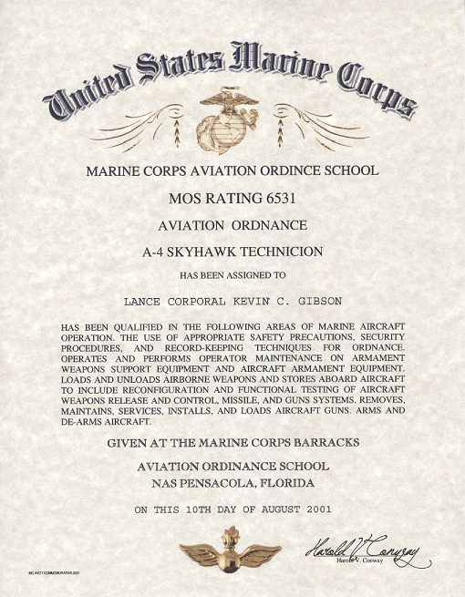 USMC MOS 6531 Aviation Ordnance Technician